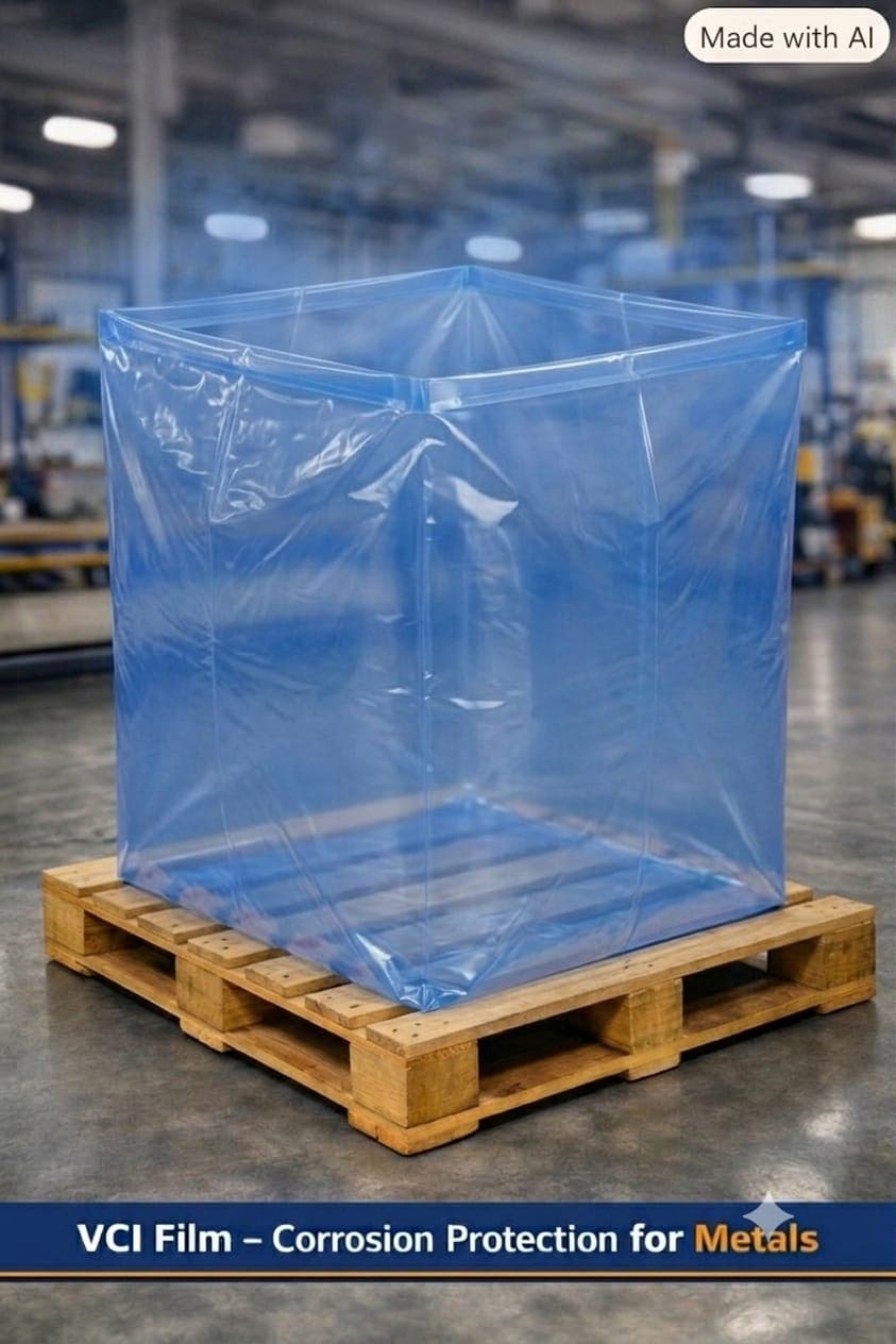 VCI Box Bag — 3D box-gusseted corrosion protection bag for cartoned metal parts