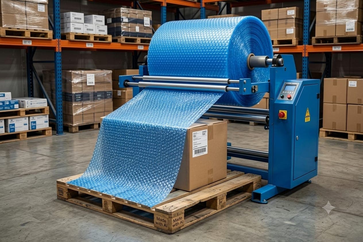 VCI Bubble Roll — corrosion protection bubble film with cushioning for precision metal finishes