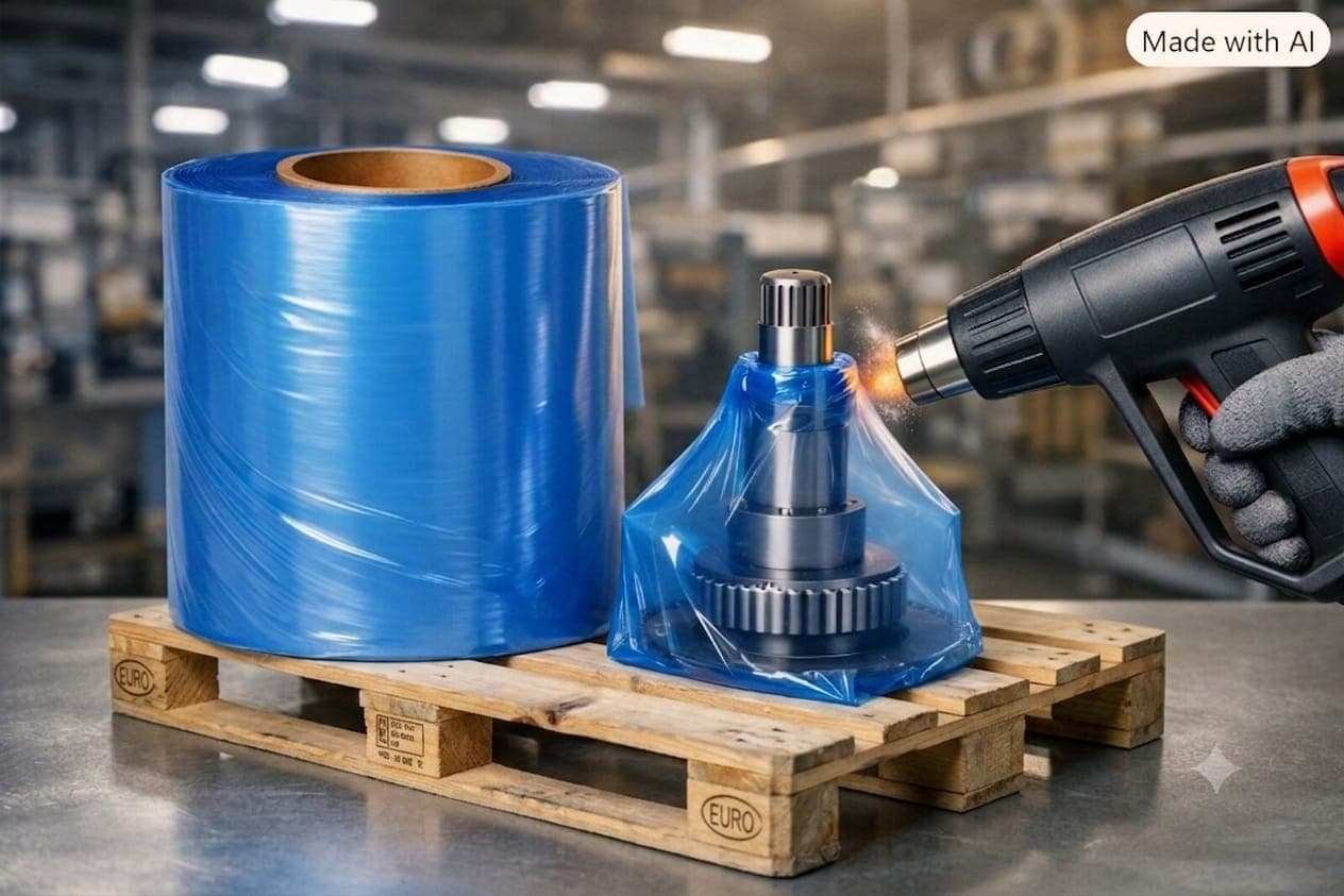 VCI Shrink Film Roll — heat-shrinkable corrosion protection film for metal parts