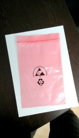 ESD Ziplock Cover — resealable static-dissipative bag for storing electronic components