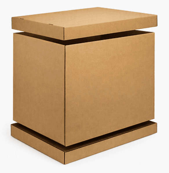 Sleeve with Lids — corrugated wrap-around sleeve with top and bottom caps for package protection