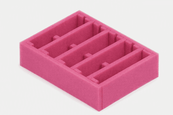 ESD Foam Partition — static-dissipative die-cut foam tray for packing electronic components