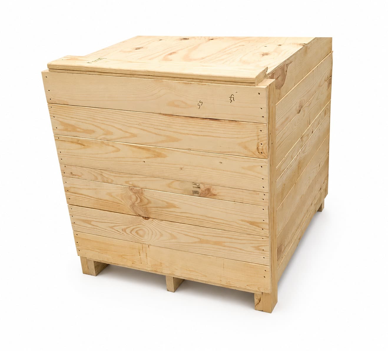 Pinewood Box — solid pine timber packing case for heavy industrial components